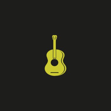 Gitar web simgesi, vektör çizim 