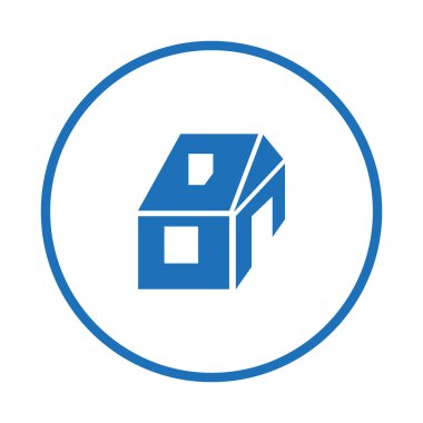 ev düz simgesi, vektör illüstrasyonu