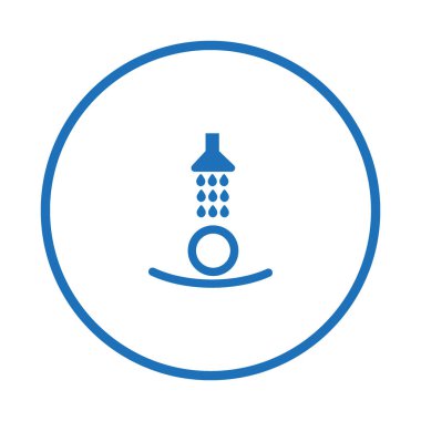 Erkek baş duş altında düz kutsal kişilerin resmi, vektör, illüstrasyon   