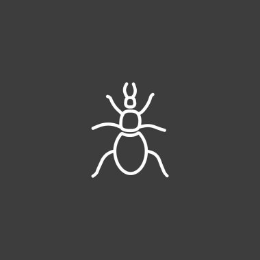 geyik böceği düz simgesi, vektör, illüstrasyon