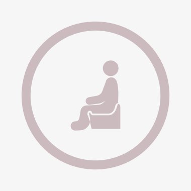 Erkek avatar oturma sandalye düz simgesi, vektör, illüstrasyon  