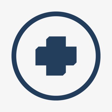 Tıbbi düz simgesi, vektör, illüstrasyon çapraz 