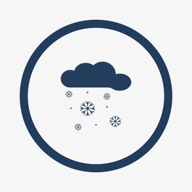 karlı bulut düz simgesi, vektör, illüstrasyon 