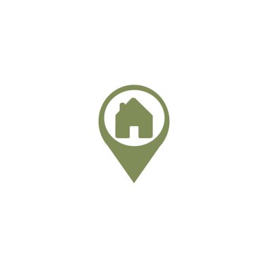 ev düz simgesi, vektör illüstrasyonu