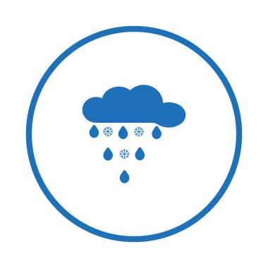 yağmur bulutu düz simgesi, vektör, illüstrasyon 