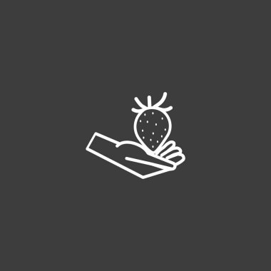 İştah açıcı çilek el vektör çizim