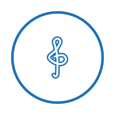 nota anahtarı düz simgesi, vektör çizim