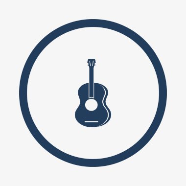 Gitar web simgesi, vektör çizim 