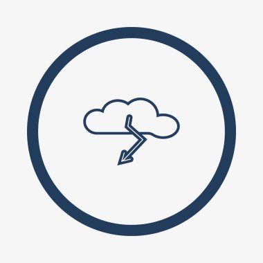 bulut yıldırım düz simgesi, vektör, illüstrasyon 