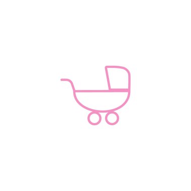 Çocuk arabası düz stil ikonu, vektör çizim  