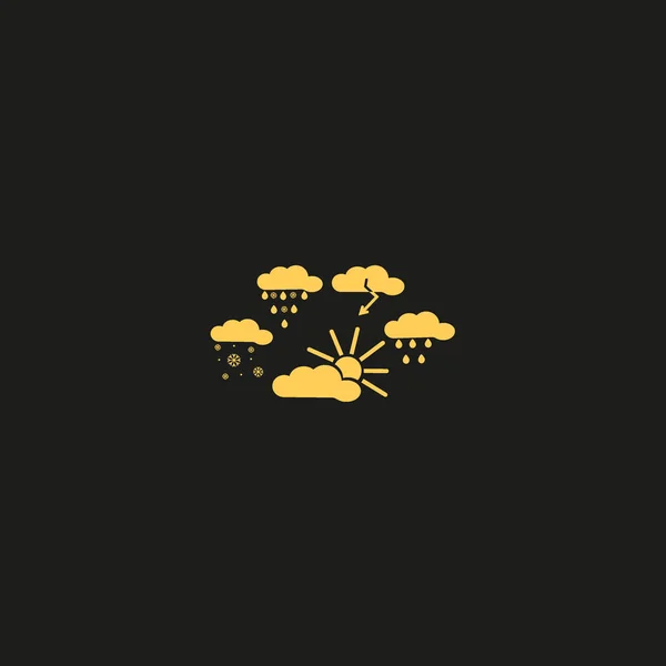 Група Погодних Хмар Плоска Іконка Вектор Ілюстрація — стоковий вектор