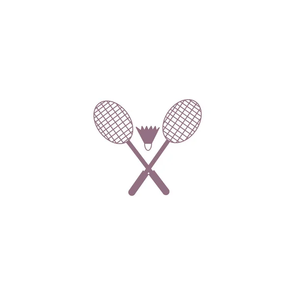 Schläger Und Federball Für Badminton Vektor Illustration — Stockvektor