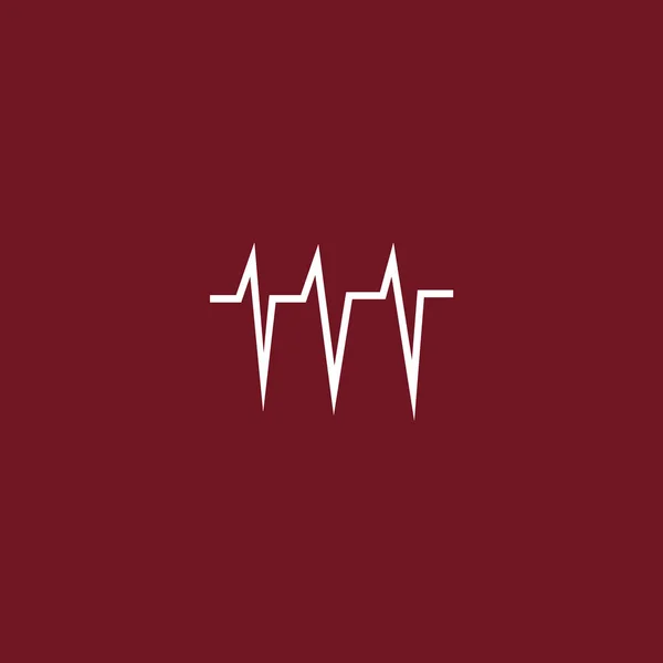 Cardiograma Del Corazón Icono Plano Vector Ilustración — Vector de stock