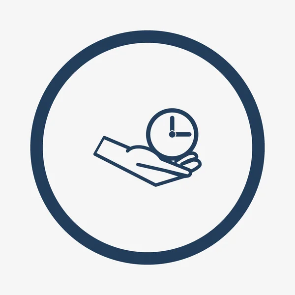 Mão Segurando Relógio Ícone Vetor Minimalista — Vetor de Stock