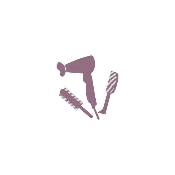 Hair Dryer Brushes Minimalistic Vector Icon — Stock Vector
