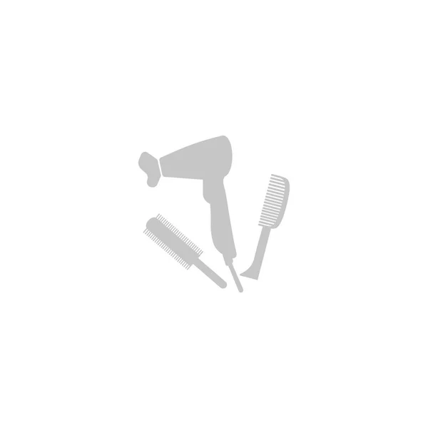 Icona Vettoriale Minimalista Asciugacapelli Spazzole — Vettoriale Stock