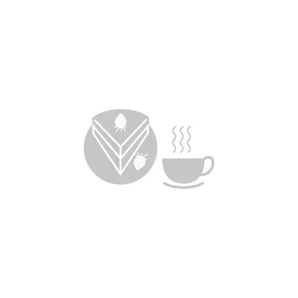 Appetitliche Stück Kuchen Der Hand Logo Vorlage — Stockvektor