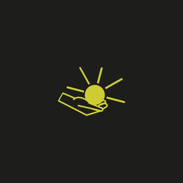Sun Hand Flat Icon Vector Illustration — Stock Vector