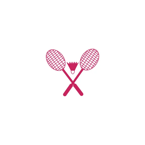 Schläger Und Federball Für Badminton Vektor Illustration — Stockvektor