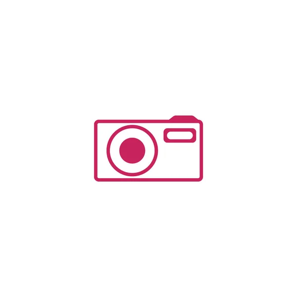 Icono Vectorial Minimalista Cámara Fotográfica — Vector de stock