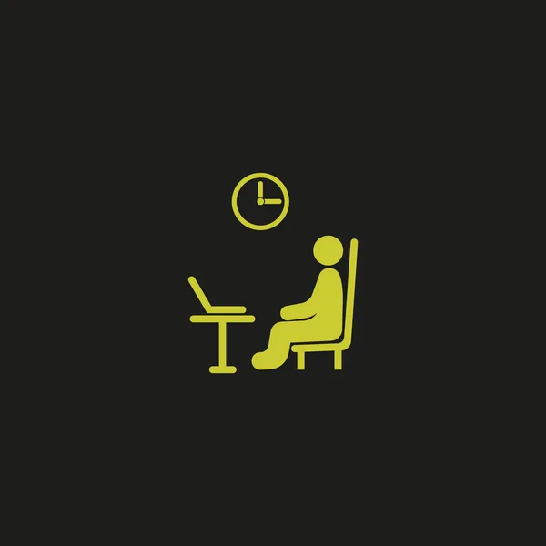 Εικονίδιο Του Φορέα Του Γραφείου Εργαζομένου Που Κάθεται Στο Τραπέζι — Διανυσματικό Αρχείο