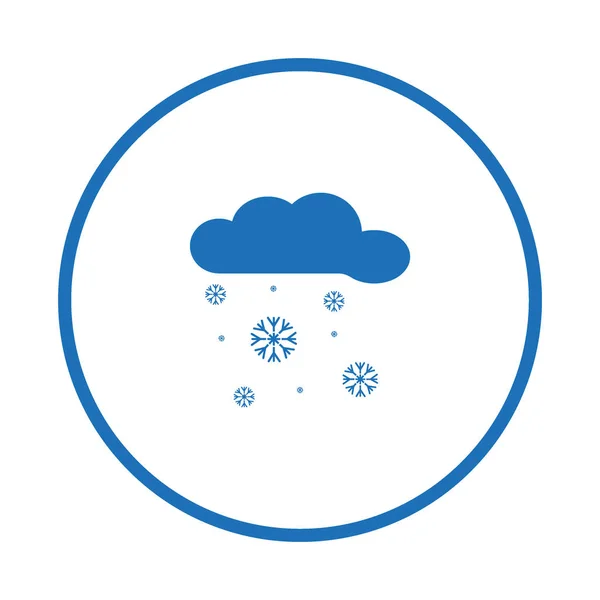 Besneeuwde Wolk Platte Pictogram Vector Illustratie — Stockvector