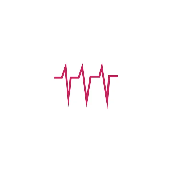 Cardiograma Del Corazón Icono Plano Vector Ilustración — Archivo Imágenes Vectoriales