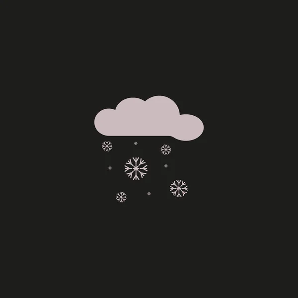 Сніжна Хмарна Плоска Іконка Вектор Ілюстрація — стоковий вектор