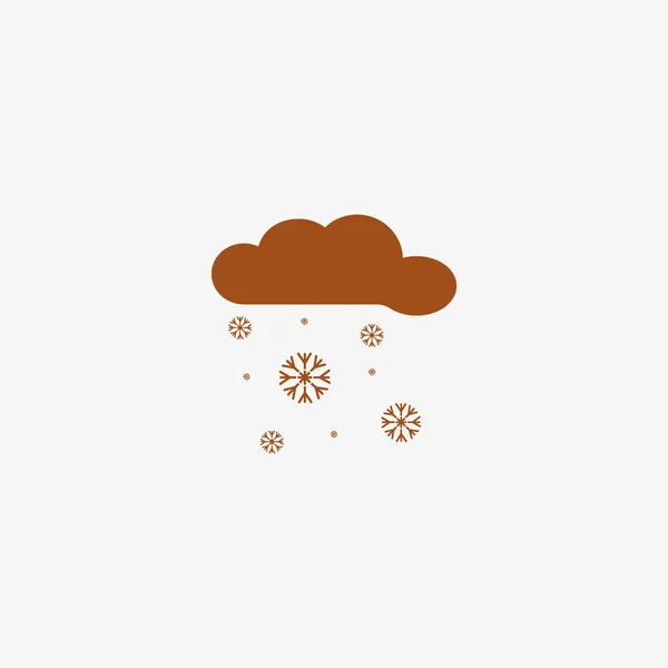 Χιονισμένο Σύννεφο Εικονίδιο Επίπεδη Διάνυσμα Εικονογράφηση — Διανυσματικό Αρχείο