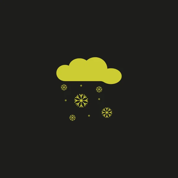 Besneeuwde Wolk Platte Pictogram Vector Illustratie — Stockvector