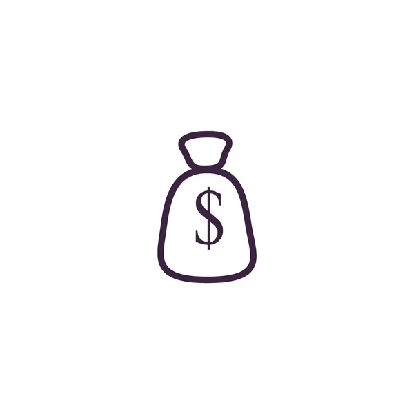 Bolsa Dinero Icono Plano Concepto Negocio — Vector de stock