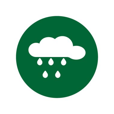 yağmur bulutu düz simgesi, vektör, illüstrasyon 