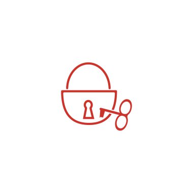 Kilit ve anahtar işaretleri logo şablonu