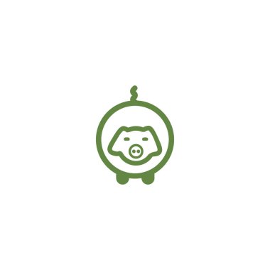 Domuz yassı simgesi, vektör illüstrasyonu 