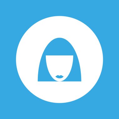 kadın baş kısa saç modeli ile minimalist vektör simgesi