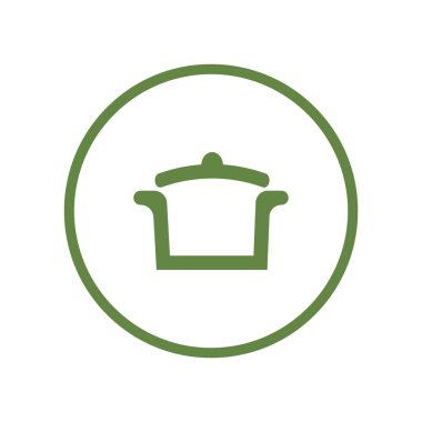 Tencere düz simgesi, vektör, illüstrasyon 