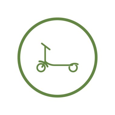küçük çocuk scooter düz simgesi, vektör, illüstrasyon 