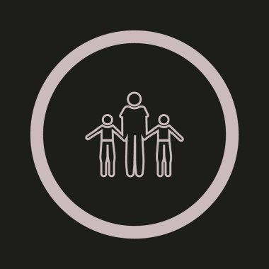 aile düz simgesi, vektör illüstrasyonu