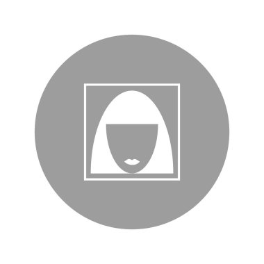 kadın baş kısa saç modeli ile minimalist vektör simgesi