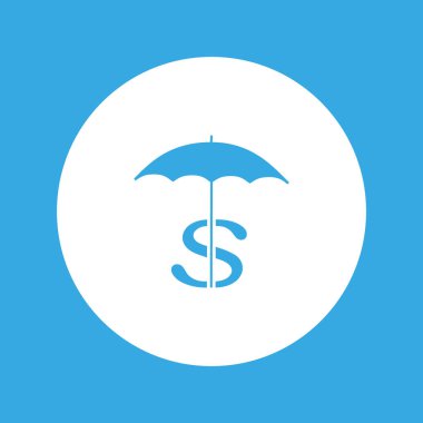 şemsiye doları sembolü düz stil ikonu, vektör çizim ile  