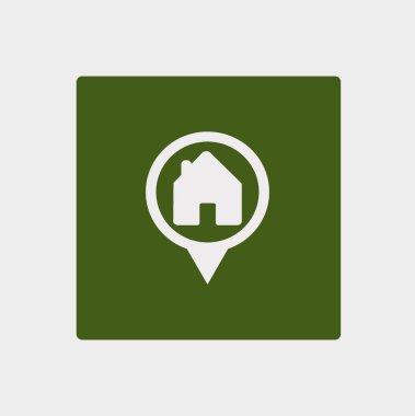 ev düz simgesi, vektör illüstrasyonu 