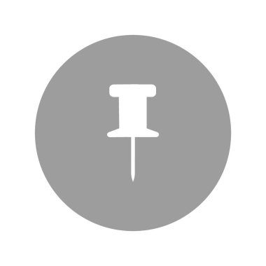 Kağıt eklemek PIN düz simgesi, vektör, illüstrasyon