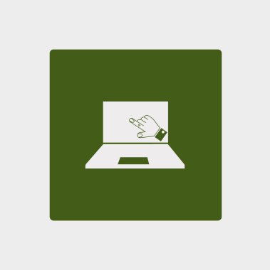 dizüstü bilgisayar düz simgesi, vektör illüstrasyonu  