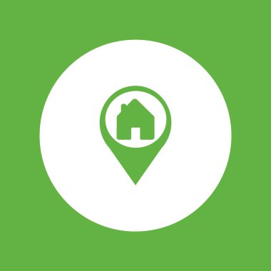 ev düz simgesi, vektör illüstrasyonu