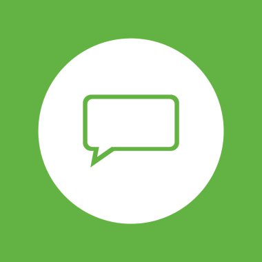 Konuşma balonu düz stil simgesinin, vektör çizim  