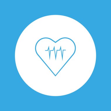 kalp kardiyogram düz simgesi, vektör, illüstrasyon