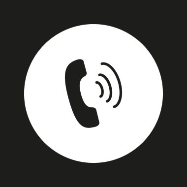 eski telefon düz simgesi, vektör, illüstrasyon 