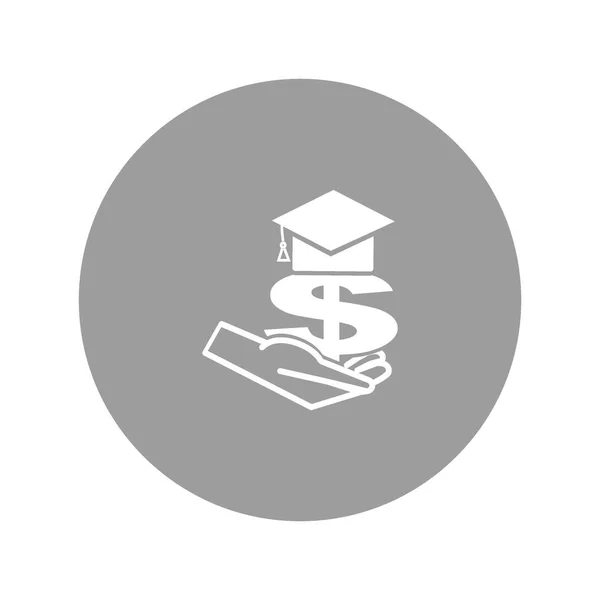 Hand Dollar Symbol Graduate Cap Flat Icon Vector Illustration Investment — Stock Vector