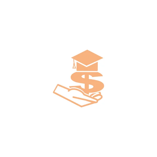 Hand Met Dollar Symbool Afgestudeerde Glb Platte Pictogram Vector Illustratie — Stockvector