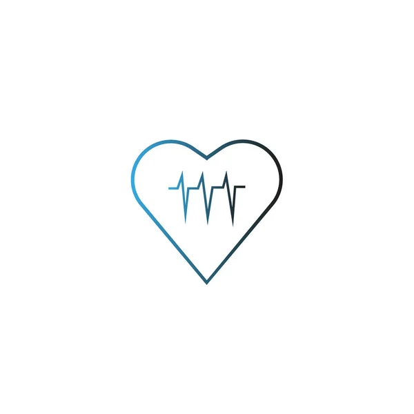 Cardiograma Del Corazón Icono Plano Vector Ilustración — Vector de stock